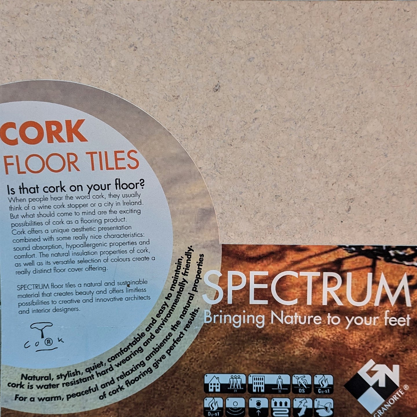 Cork floor glue down Flooring tiles Spectrum range suitable for bathrooms and kitchens