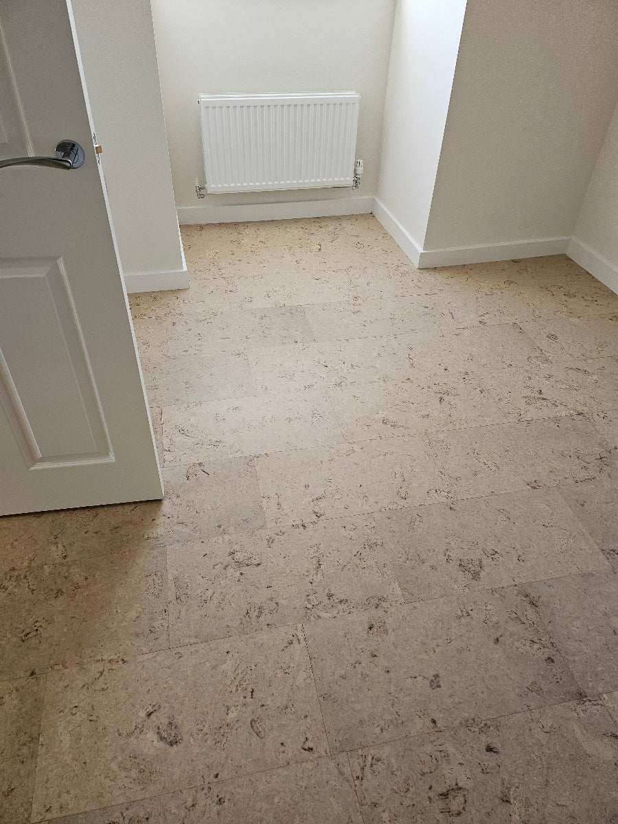 Cork Naturals Fix Twist White Gluedown Floor Tiles Cork Tree Ltd